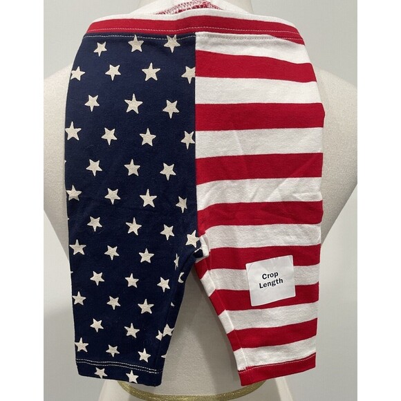 NWT Girl's Old Navy Leggings Cropped Capri 12-18M Red White Blue 4th Of July - Picture 1 of 3